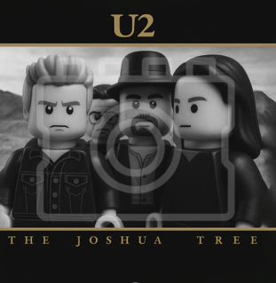 LEGO-Inspired U2 – The Joshua Tree Album Cover Print – 5x5" Mounted for 9x9"