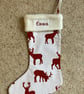 Red Stag Personalised Christmas Stocking, Handmade in the UK - Image 2