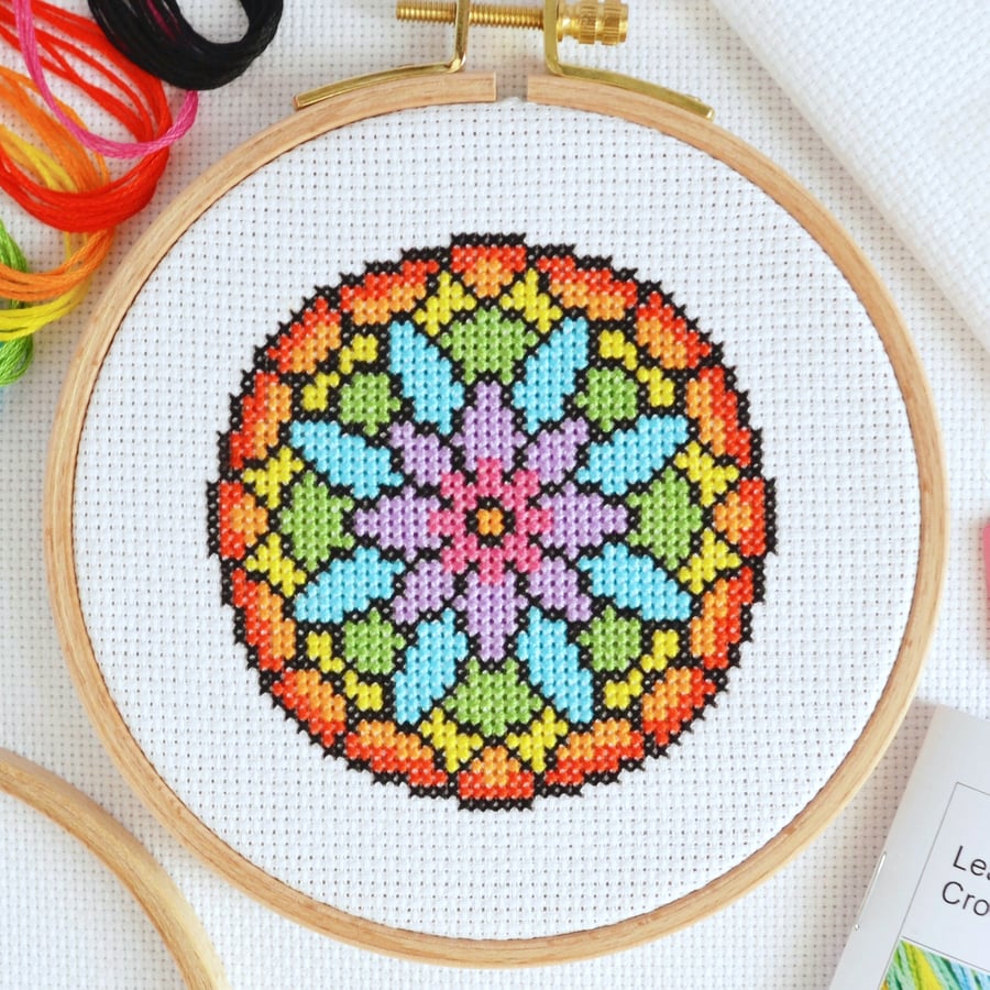 Cross Stitch Kit for Beginners Flower
