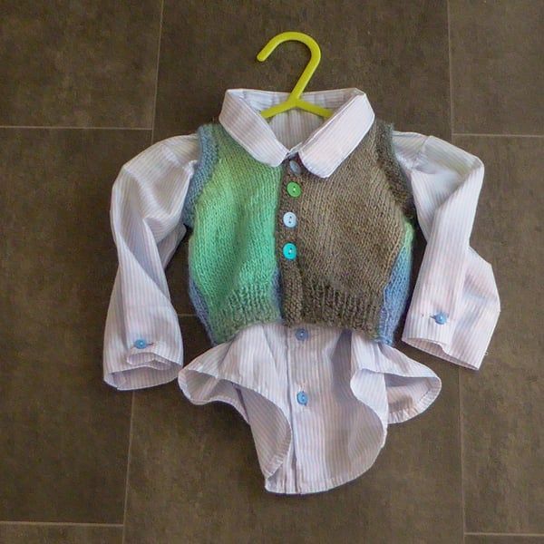 Boy's 6mth Shirt & Waistcoat outfit Seconds Sunday