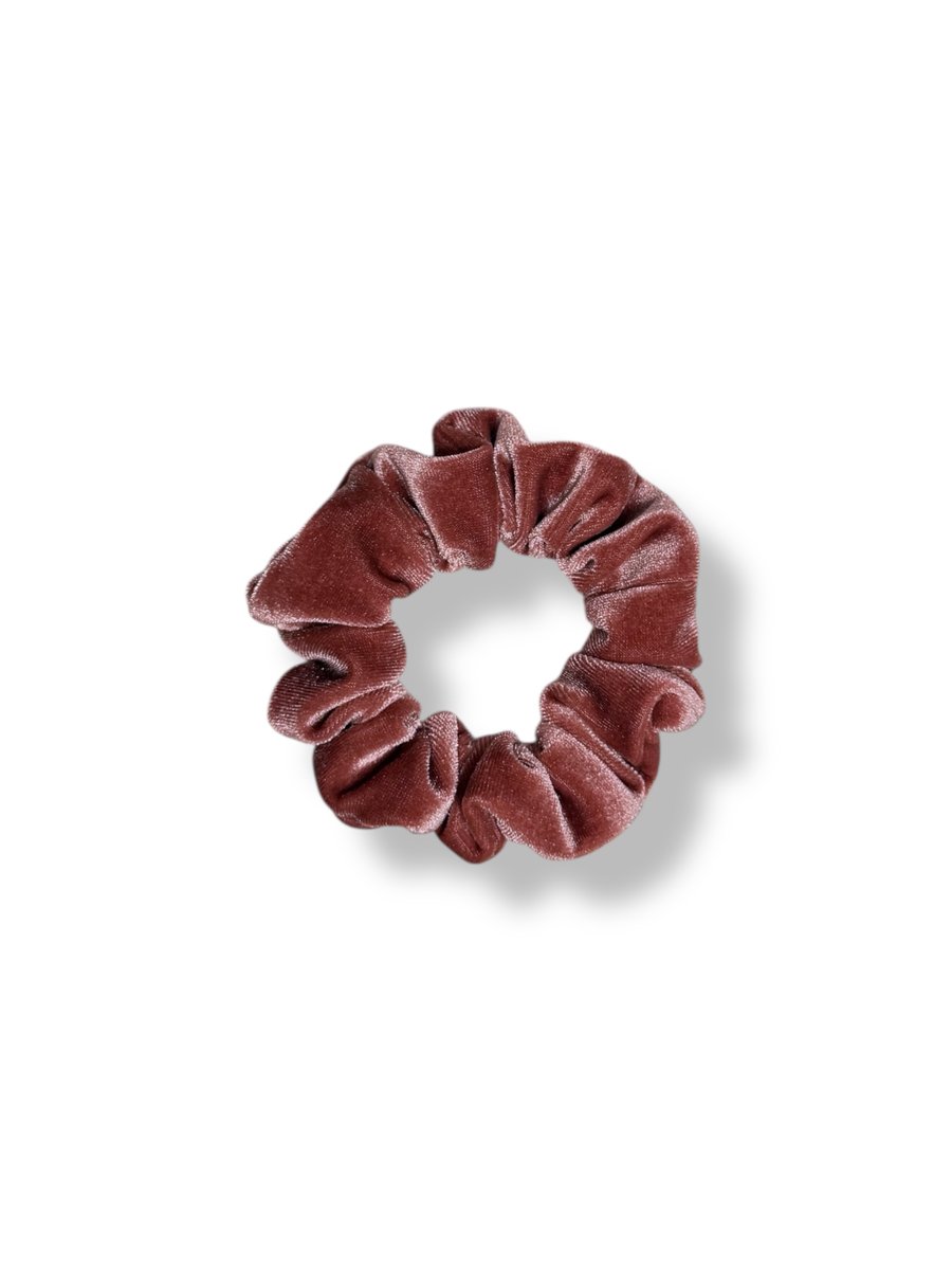 Rose Pink Velvet Scrunchie - Regular