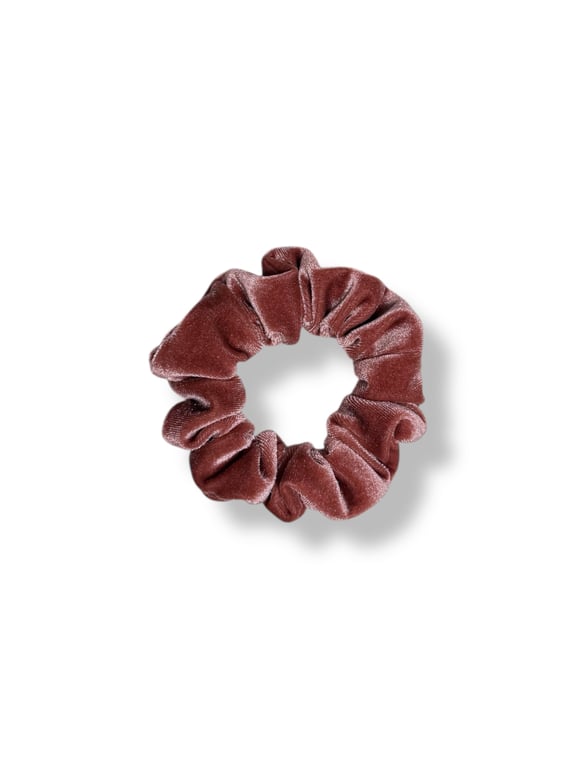 Rose Pink Velvet Scrunchie - Regular
