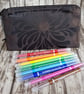 Brown Floral Zipper Pouch - Multi Use Zipped Organiser - Image 3