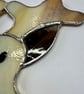 Stained glass reindeer suncatcher decoration in creamy browns with red nose - Image 4