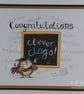 Handmade Graduation Congratulations card - clever clogs - Image 2