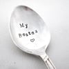 My Bestea, Hand Stamped Teaspoon, Handstamped Vintage Tea Spoon, Silver Rose