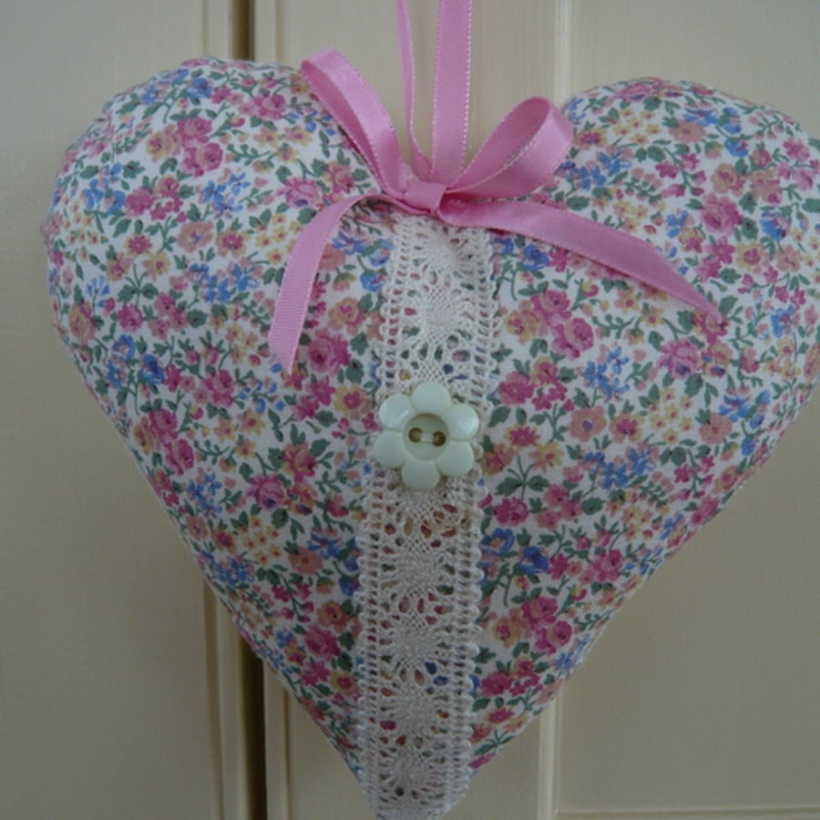 Pretty Pink Flowered Heart