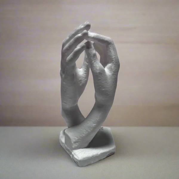 Eternal Touch Sculpture 3D Printed Male Female Hands Elegant Modern Art UK Made 