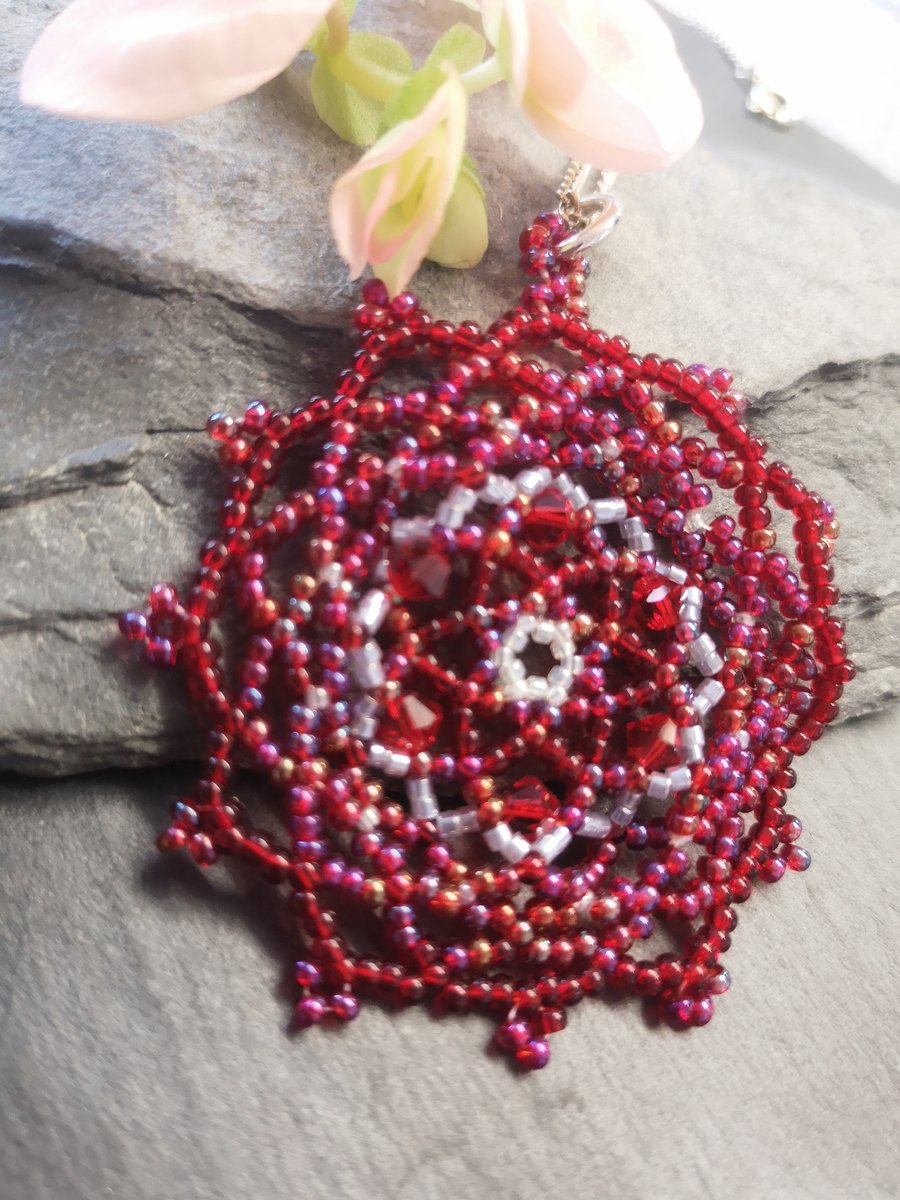 Seconds Sunday - Mandala Beadwork Necklace