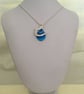 Vibrant Blue Teardrop Wave Pendant - Image 2