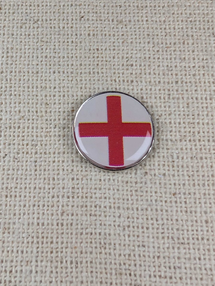 Image of England Flag Pin - Large Resin Topped Pin Badge - English Flag Badge