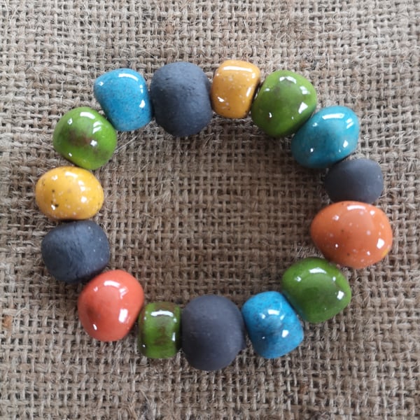 Pottery Beaded Bracelet