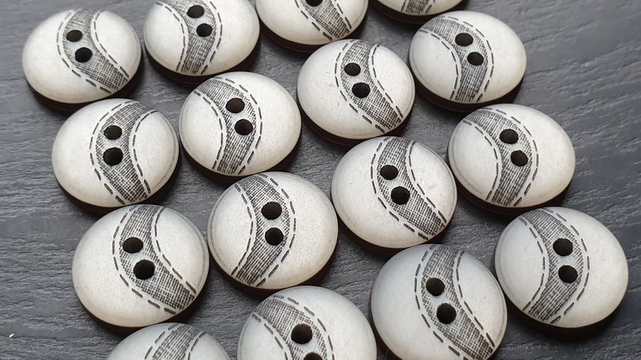 15mm 24L Buttons light grey with black laser etched detailing