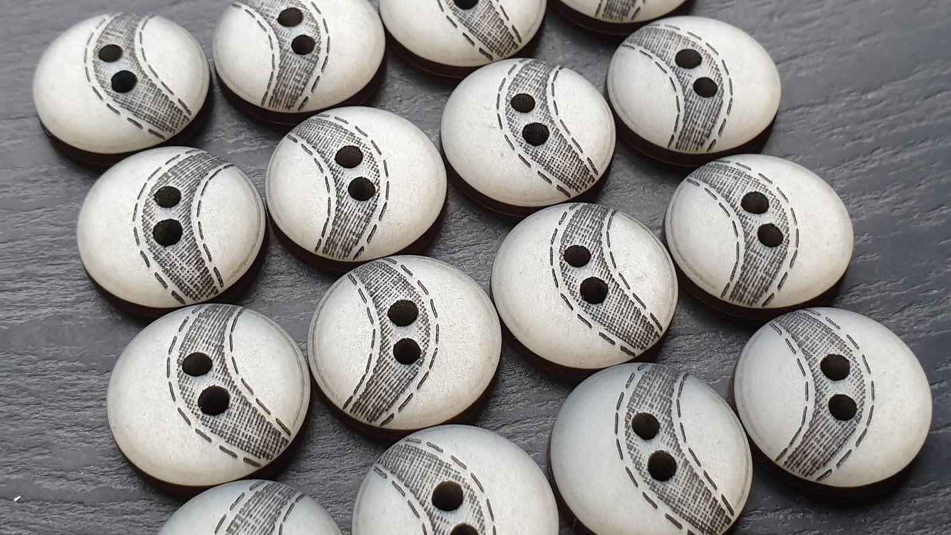 15mm 24L Buttons light grey with black laser etched detailing