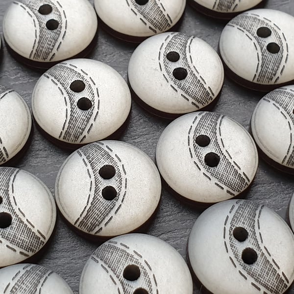 15mm 24L Buttons light grey with black laser etched detailing