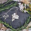 Real Ivy leaf preserved in silver pendant necklace