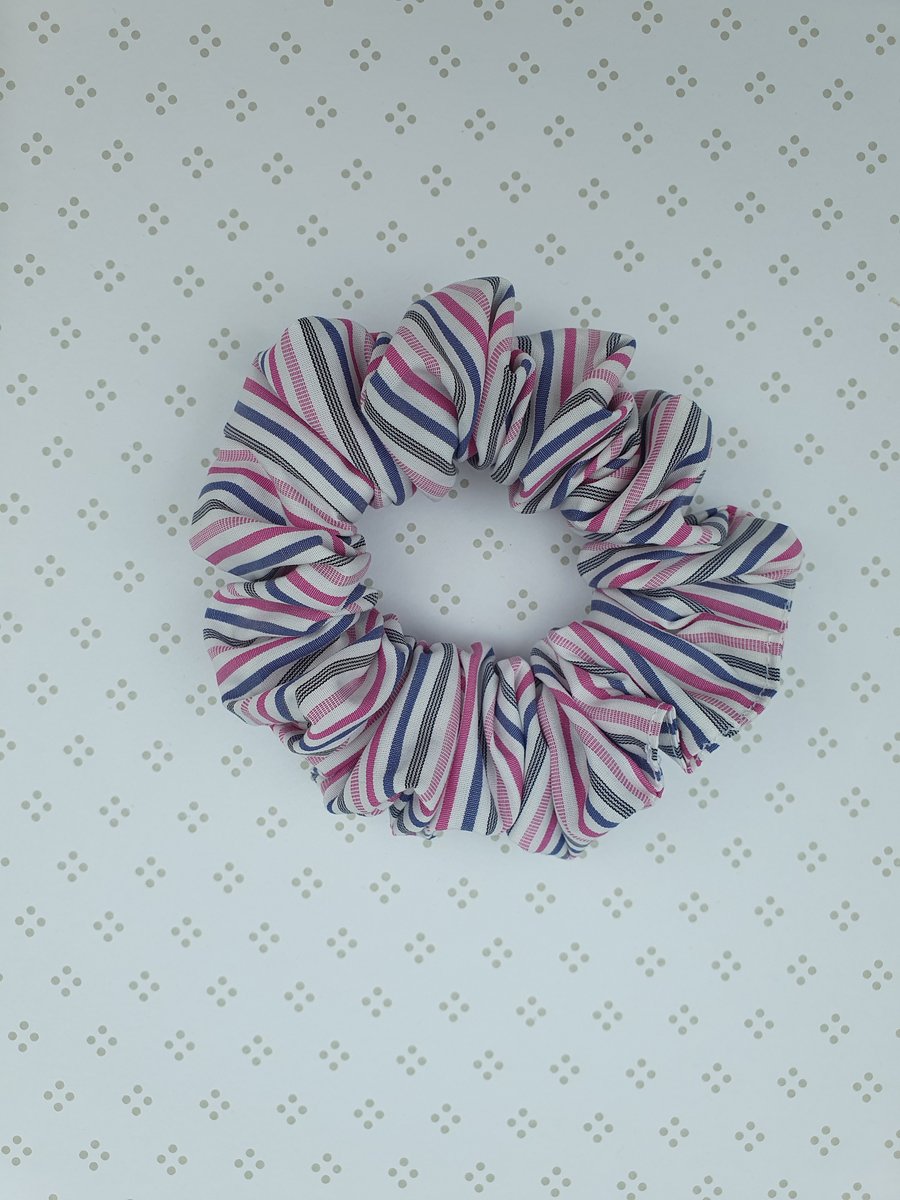 Hair Scrunchie, striped cotton, large