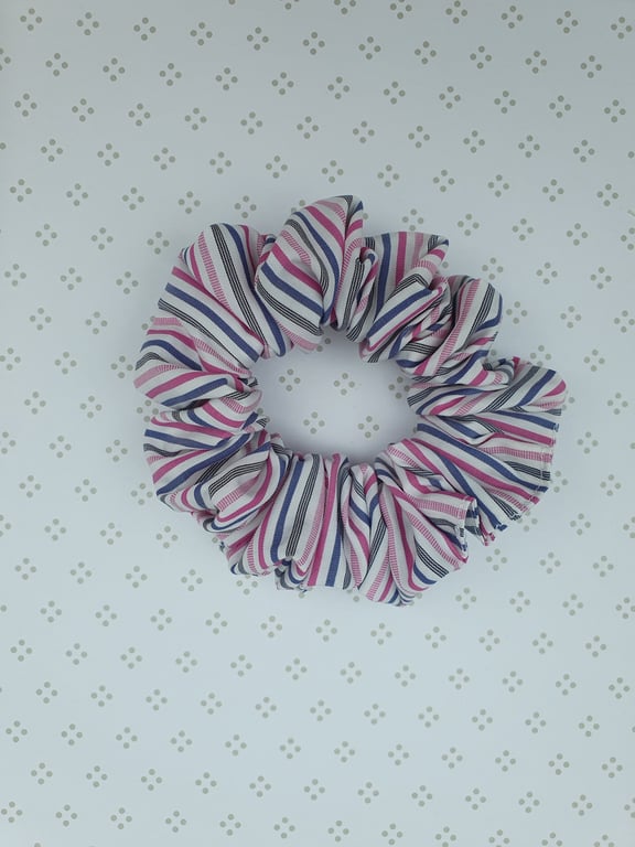 Hair Scrunchie, striped cotton, large