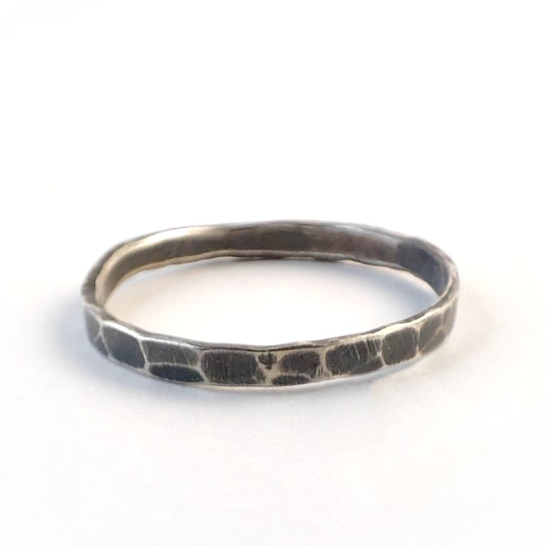 Sterling silver forged band