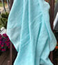 Waffle Linen Towel Aqua Blue  - Image 2