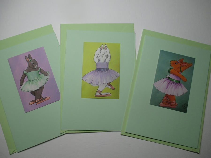 Bunny Rabbit Blank Greetings Card Notelet Beautiful Bundle