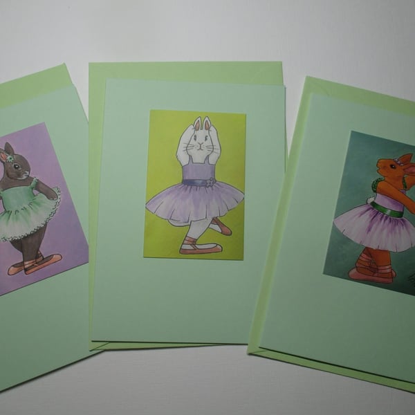 Bunny Rabbit Blank Greetings Card Notelet Beautiful Bundle