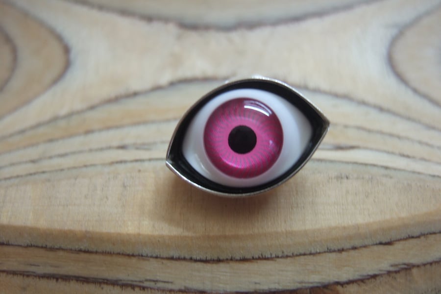 Large Pink Eye Lapel Pin 
