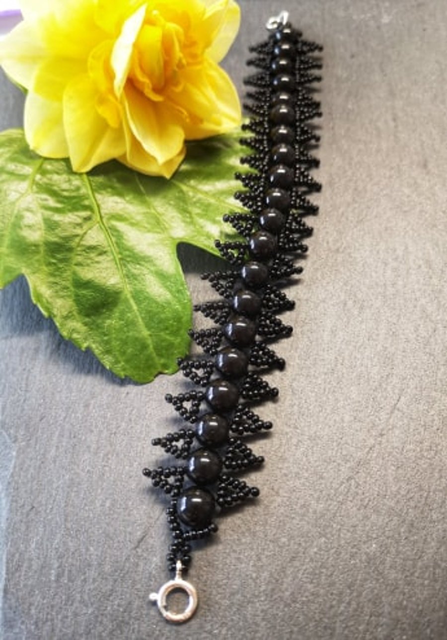 Black Beadwork Bracelet Kit 