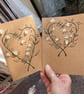 Seaglass Birthday, blank or Sympathy floral card hand made 