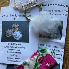 Kit to Make a Dorset Singleton Button in Liberty Print ‘Carline’