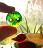 Set of 3 handmade green glass buttons - Image 3