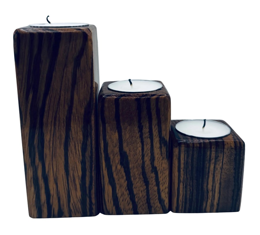 Candle Holders - Zebrano