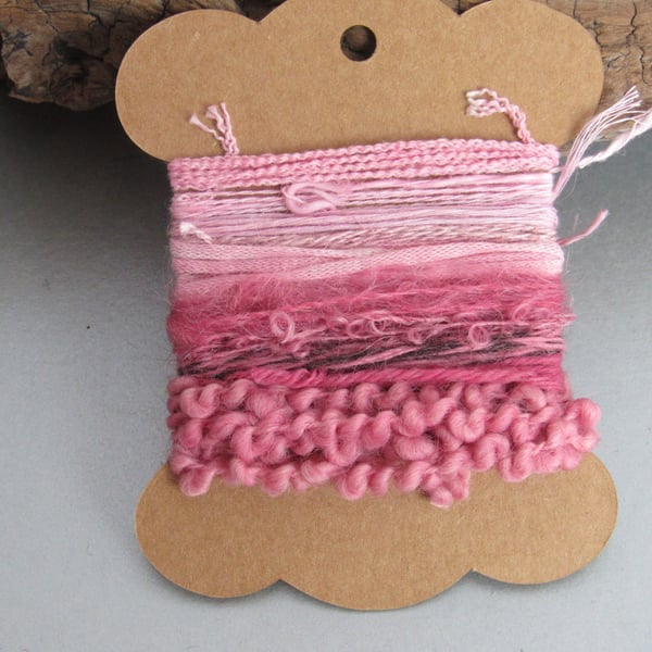 Small Cochineal Pink Natural Dye Textured Thread Pack