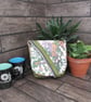 Upcycled Coffee Sack - Mini Shoulder Bag - Green patterned fabric