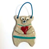 BEAR HUGS-hanging ceramic hand painted bears