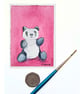 Original ACEO Miniature Watercolour Painting Giant Panda Cuddly Toy