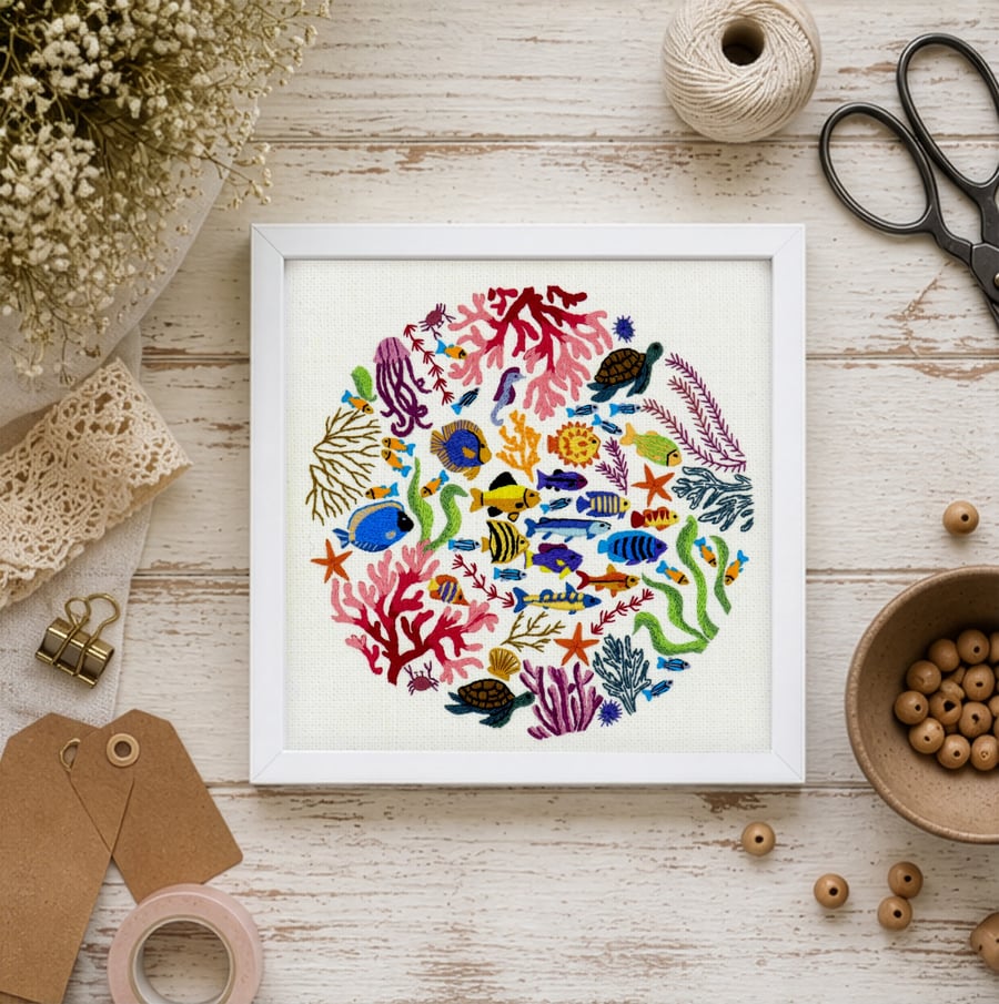 Waves Hand Embroidery PDF Pattern