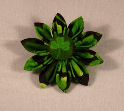 Green & Black Shamrock Brooch For St Patricks Day