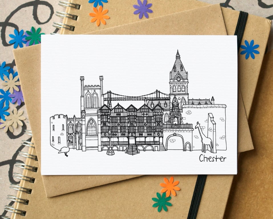 Chester Skyline Greetings Card