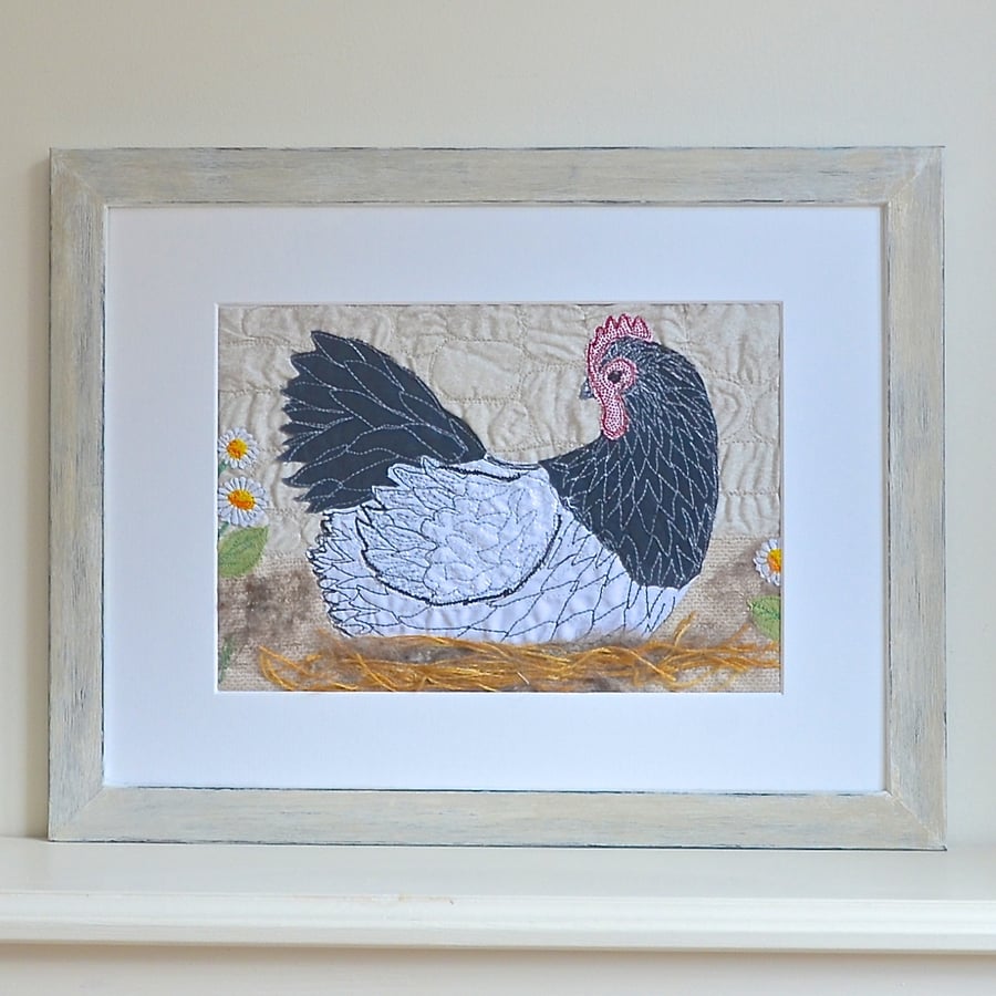 Sitting in Style chicken picture - Light Sussex Hen