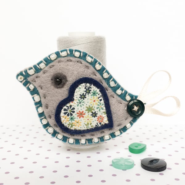 Felt Bird Brooch Pin