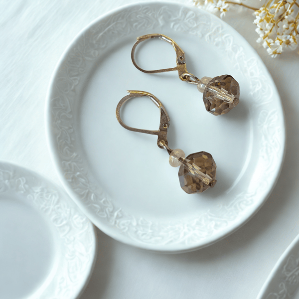 Crystal Glass Sparkle One Drop Earrings