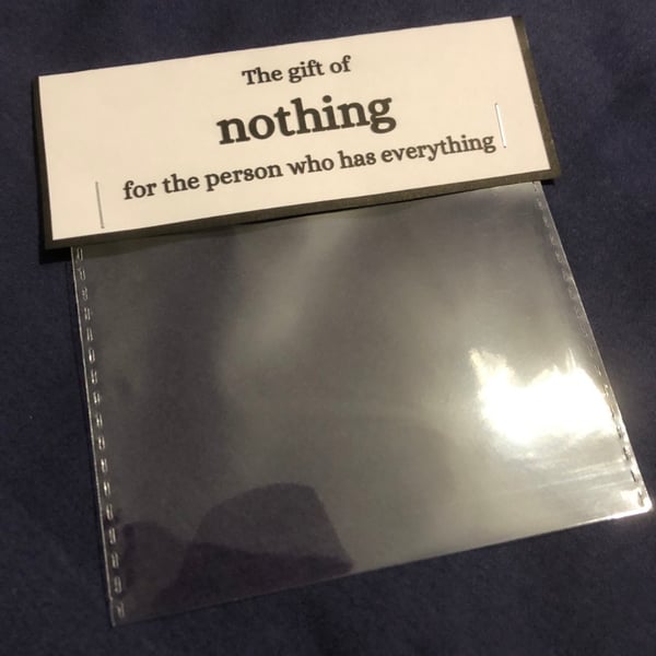 Novelty gift, the gift of nothing joke gift