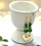 Handmade Gold Snowflake Festive Earrings - Image 2