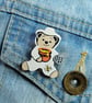 Bee Gift, Handmade Beekeeping Teddy Bear Brooch, Beekeeper, Honey Bee Gift - Image 3