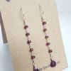 Silver and Garnet Drop Earrings