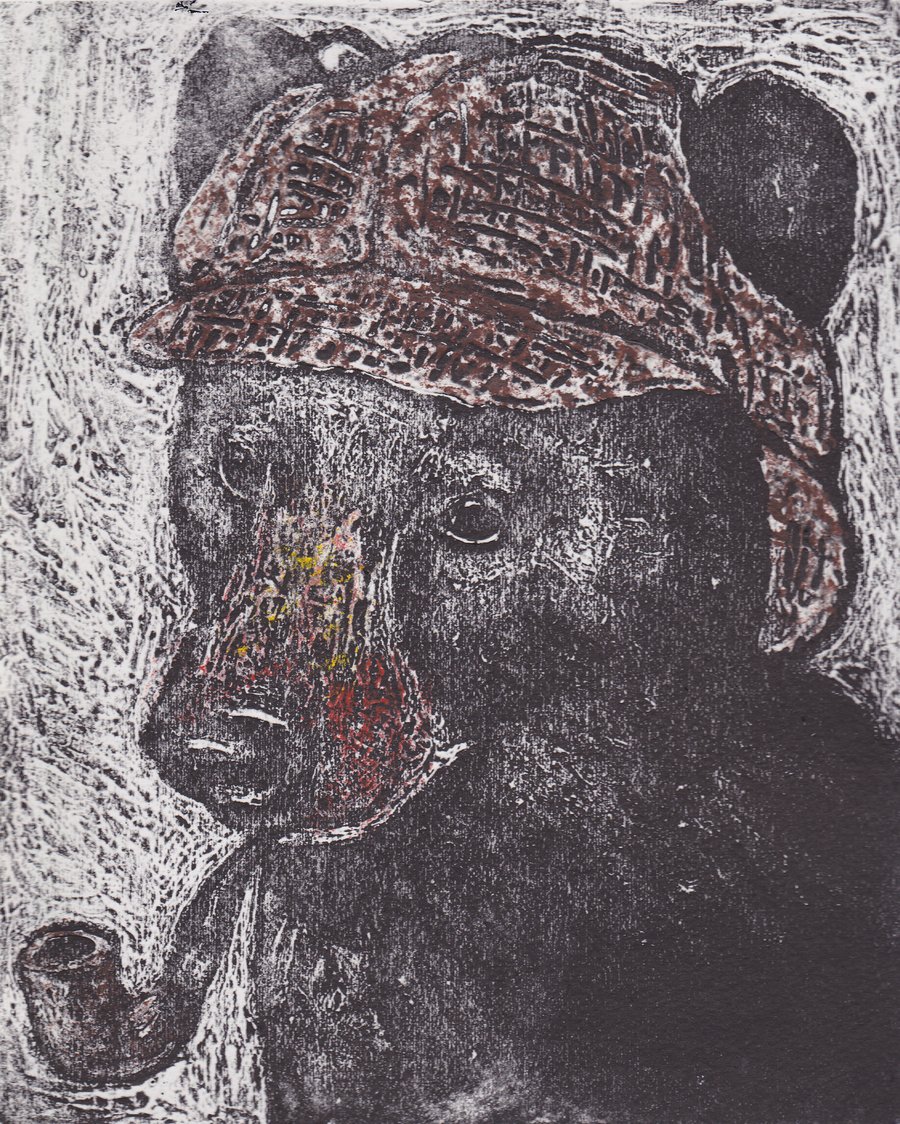 Sherlock Bear Limited Edition Hand-Pulled Collagraph Print Steampunk