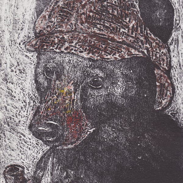 Sherlock Bear Limited Edition Hand-Pulled Collagraph Print Steampunk