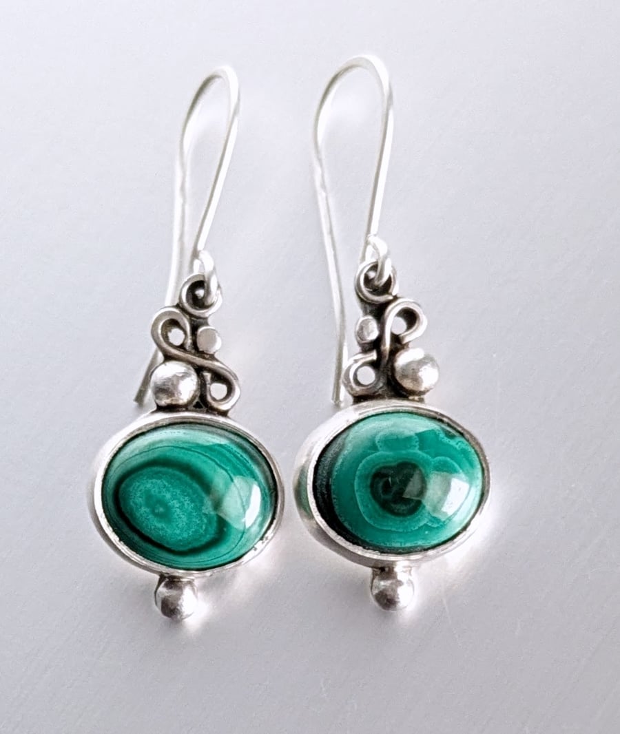 Malachite dangle earrings
