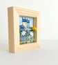 Little 3D fabric picture of houses and flowers, in a small wooden frame - Image 3